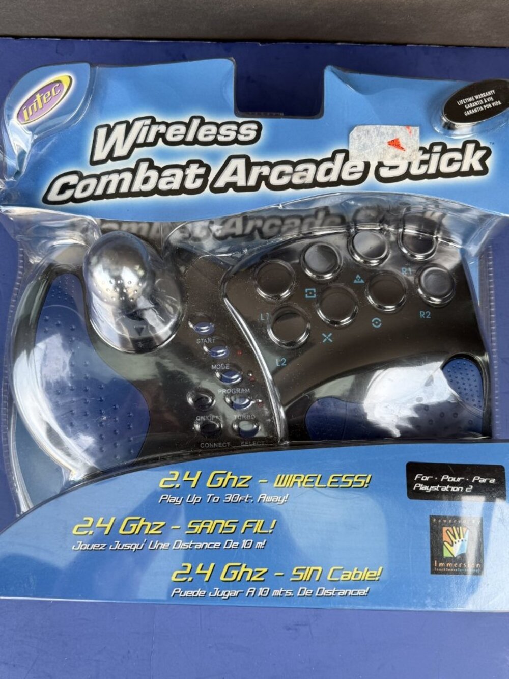 SEALED Intec PlayStation 2 PS2 Wireless Arcade Combat Stick Joystick (READ)